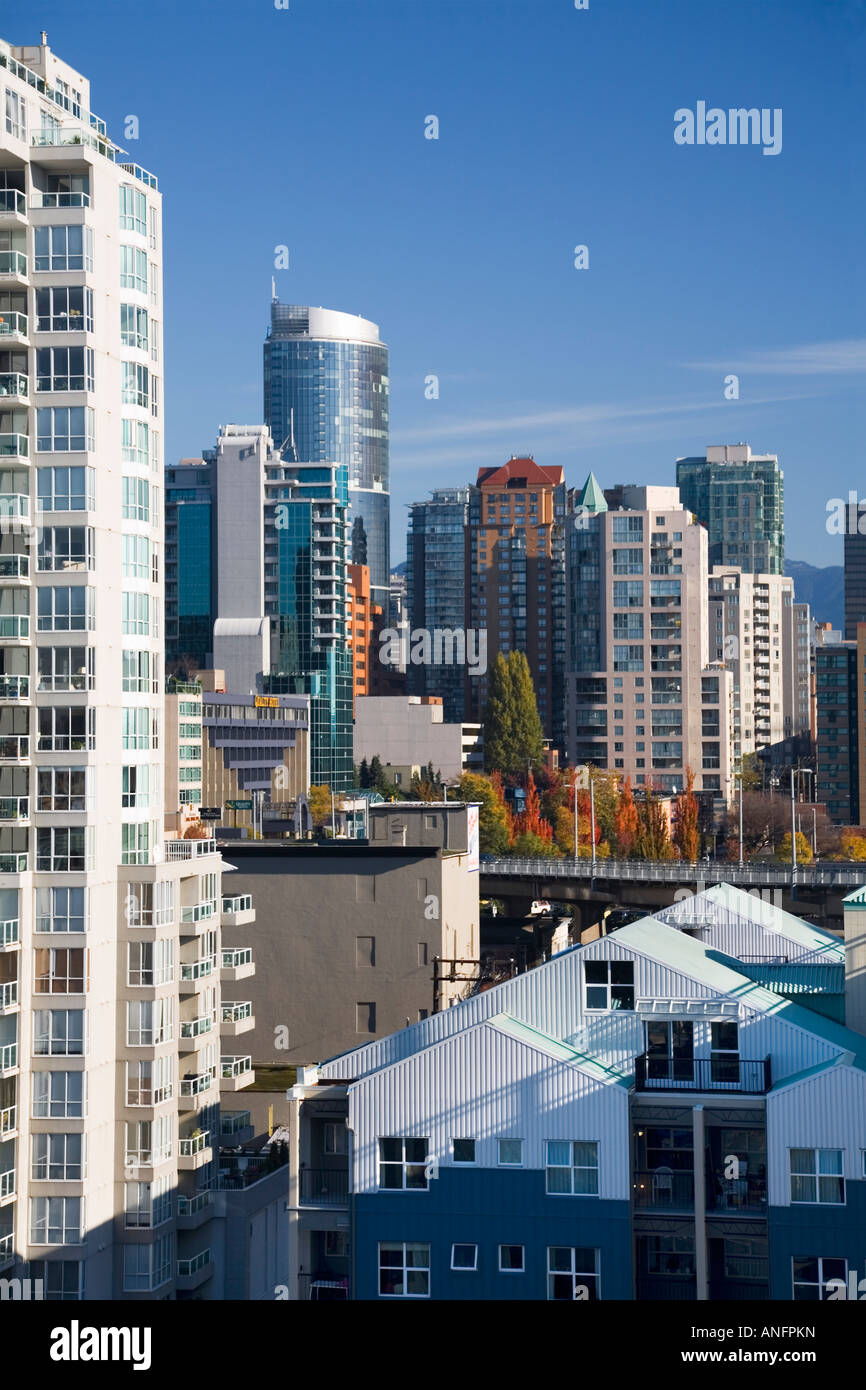 Il centro di edifici, Vancouver, British Columbia, Canada. Foto Stock