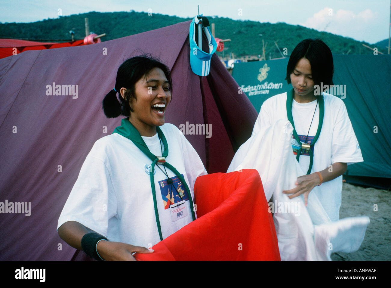 Scout provenienti da tutto il mondo per il ventesimo World Scout Jamboree Thailandia Foto Stock