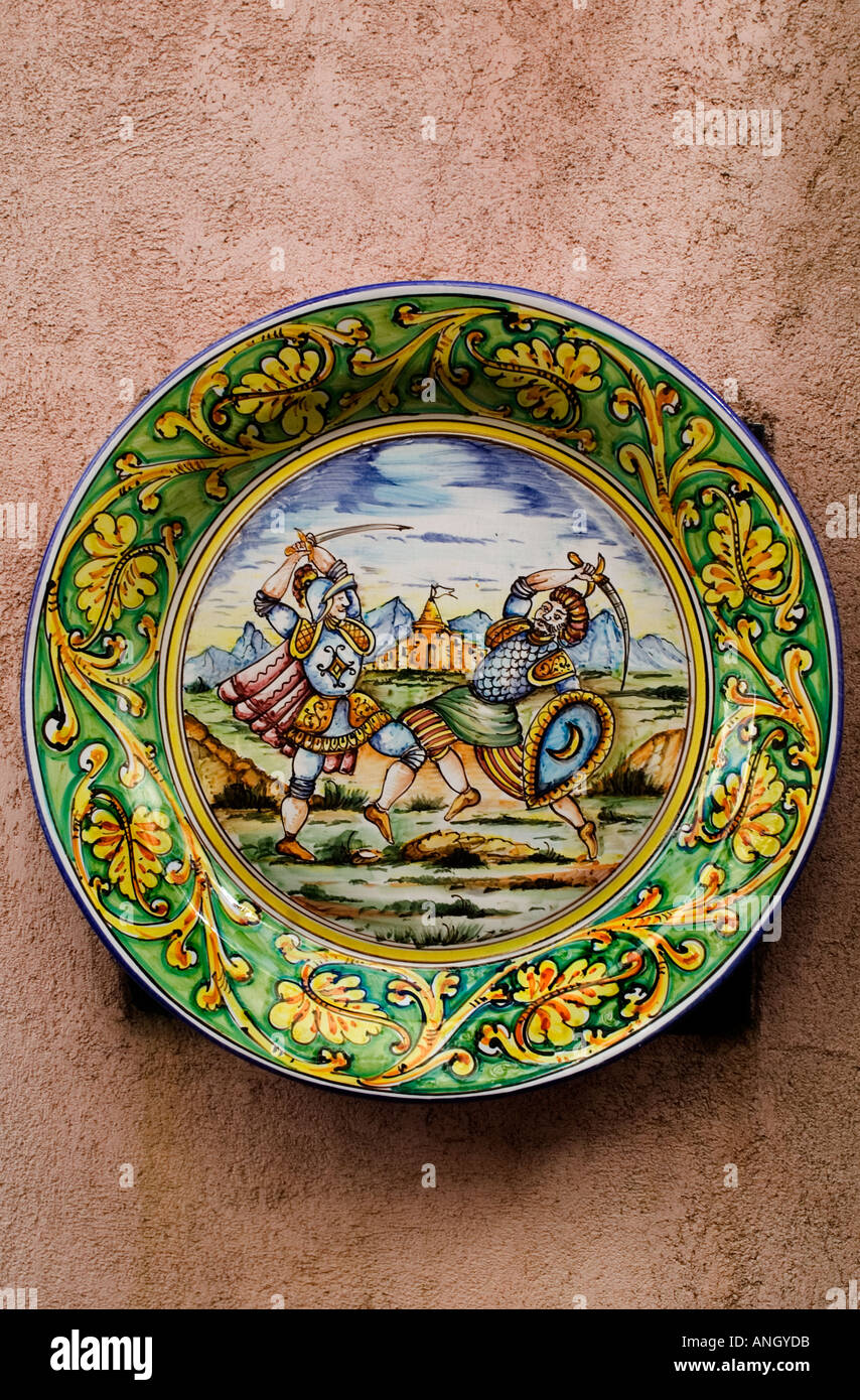 Italia galleria di ceramica Sicilia Palermo Taormina Cefalu Caltegirone Armerina Catania Siracusa Foto Stock