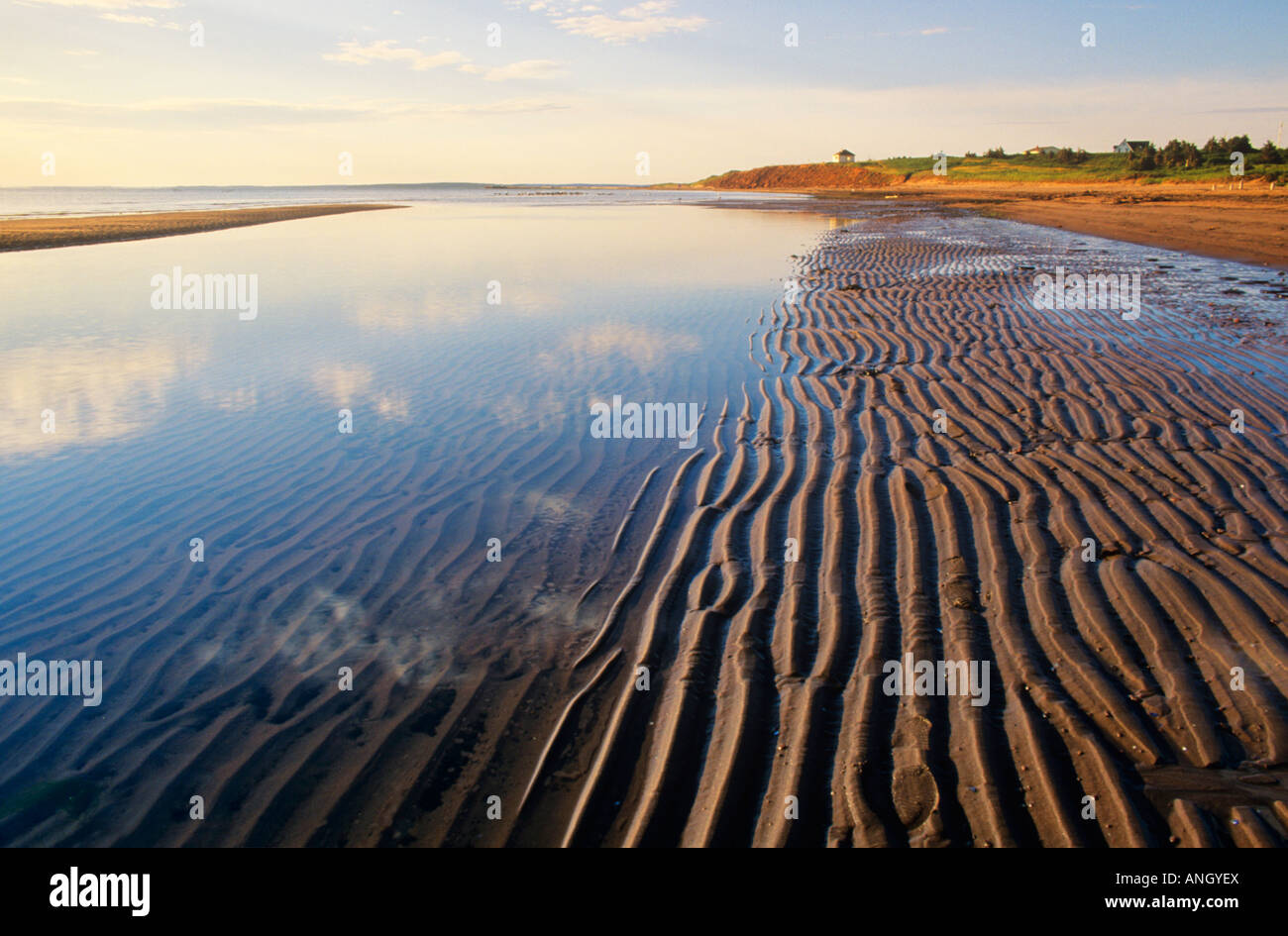 Antenna di entrata Island Lighthouse, Iles de La Madeleine, le isole della Maddalena, Prince Edward Island, Canada. Foto Stock