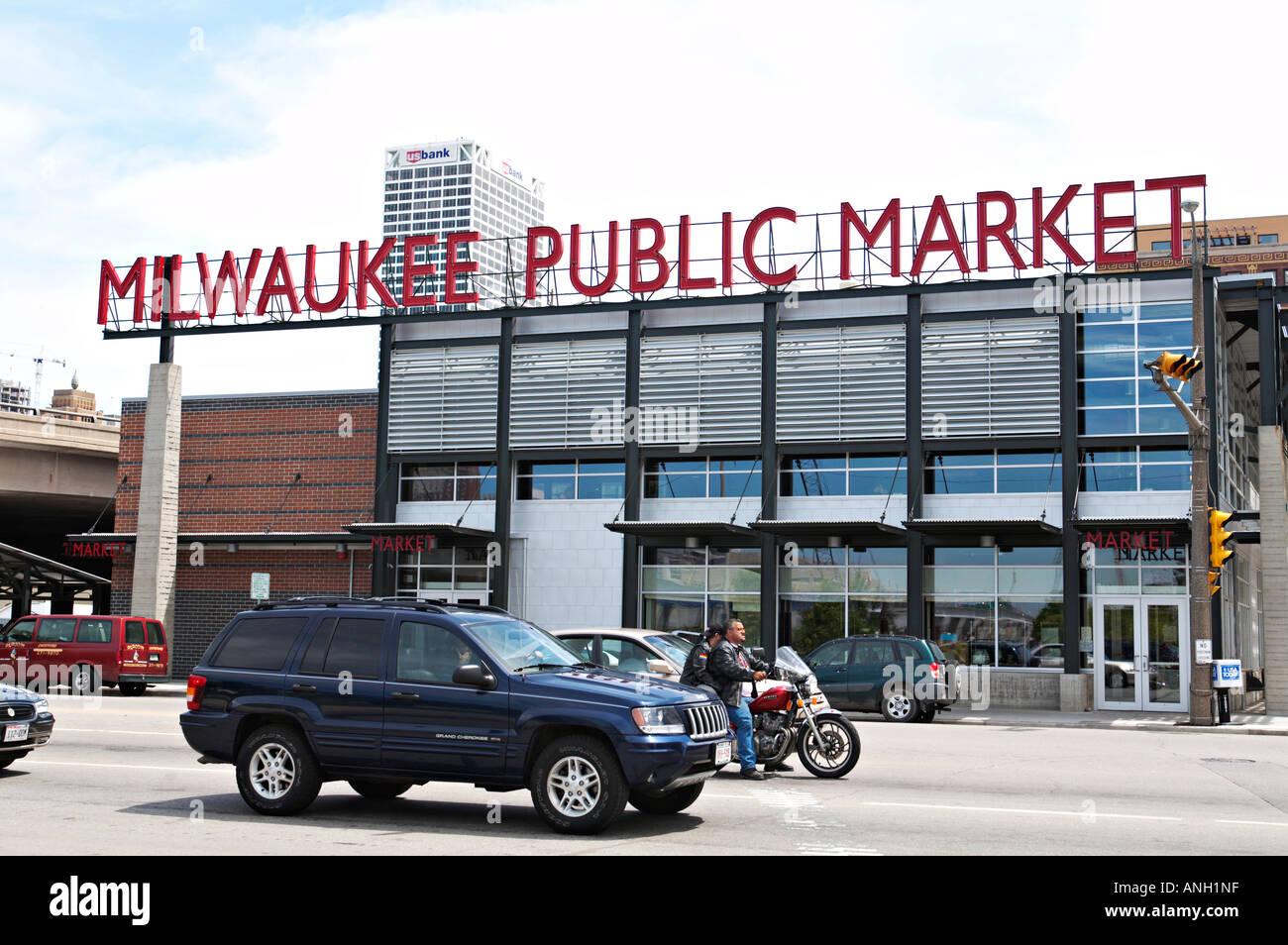 WISCONSIN Milwaukee esterno di Milwaukee Public indoor del mercato alimentare e produrre venue in terza Ward Foto Stock