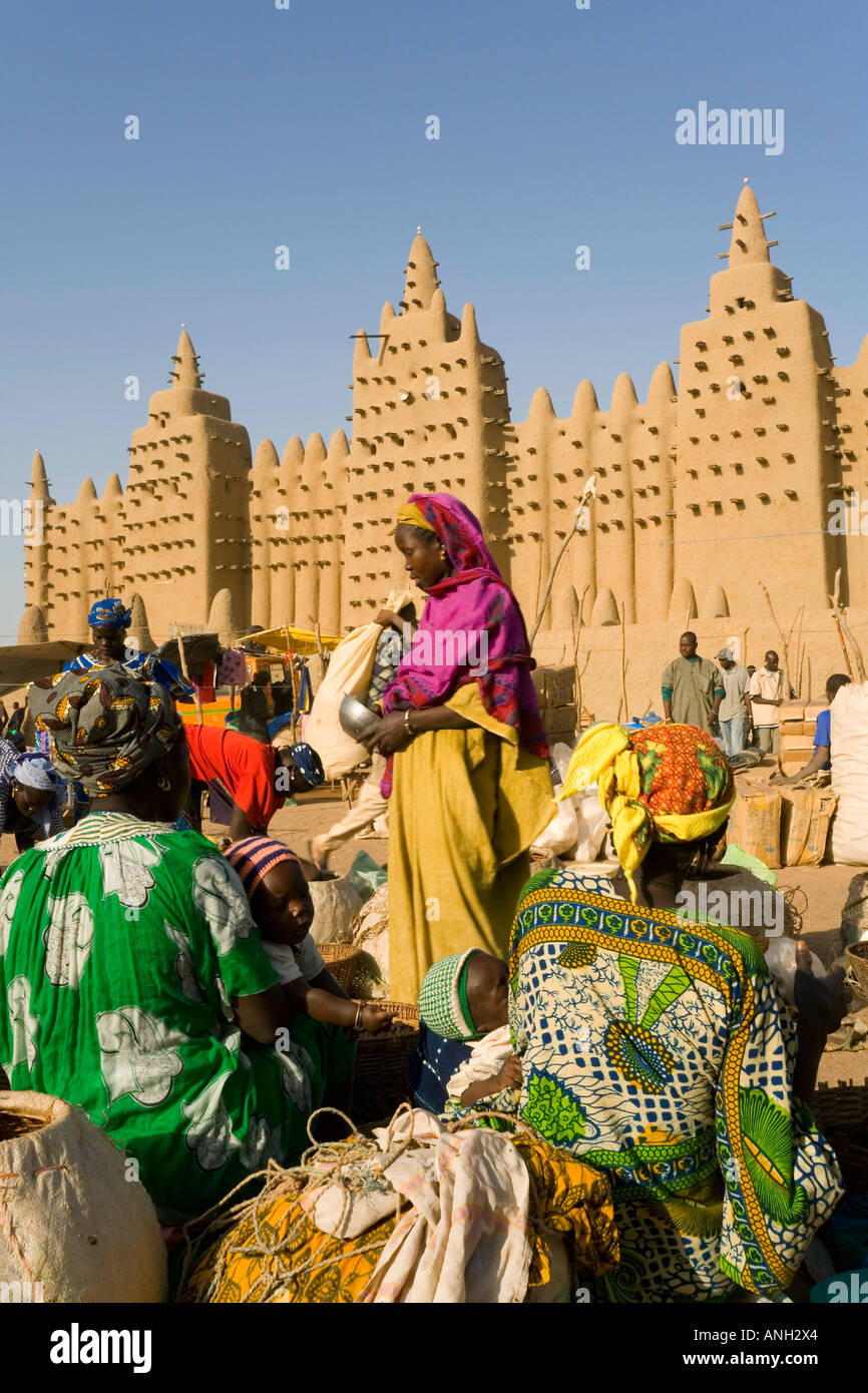 La moschea di Djenne, Djenne, Niger Inland Delta, Mopti regione, Mali Foto Stock