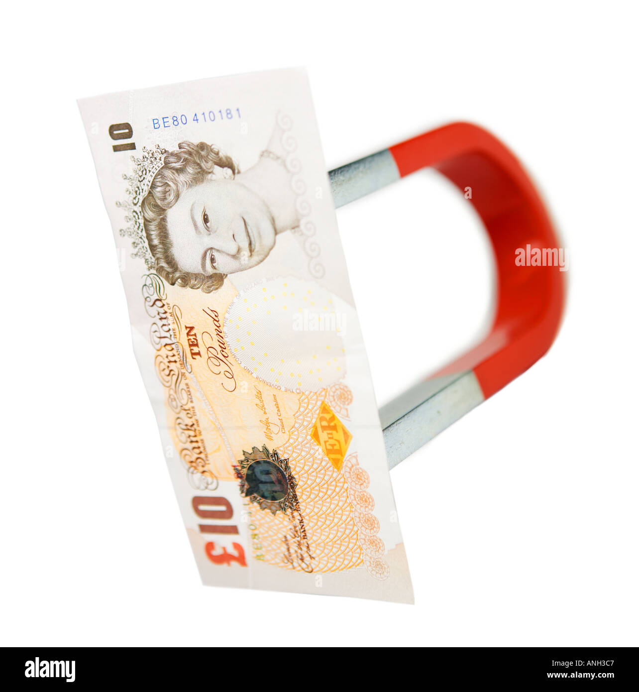 Tradizionale magnete a ferro di cavallo e il concetto di valuta Foto Stock