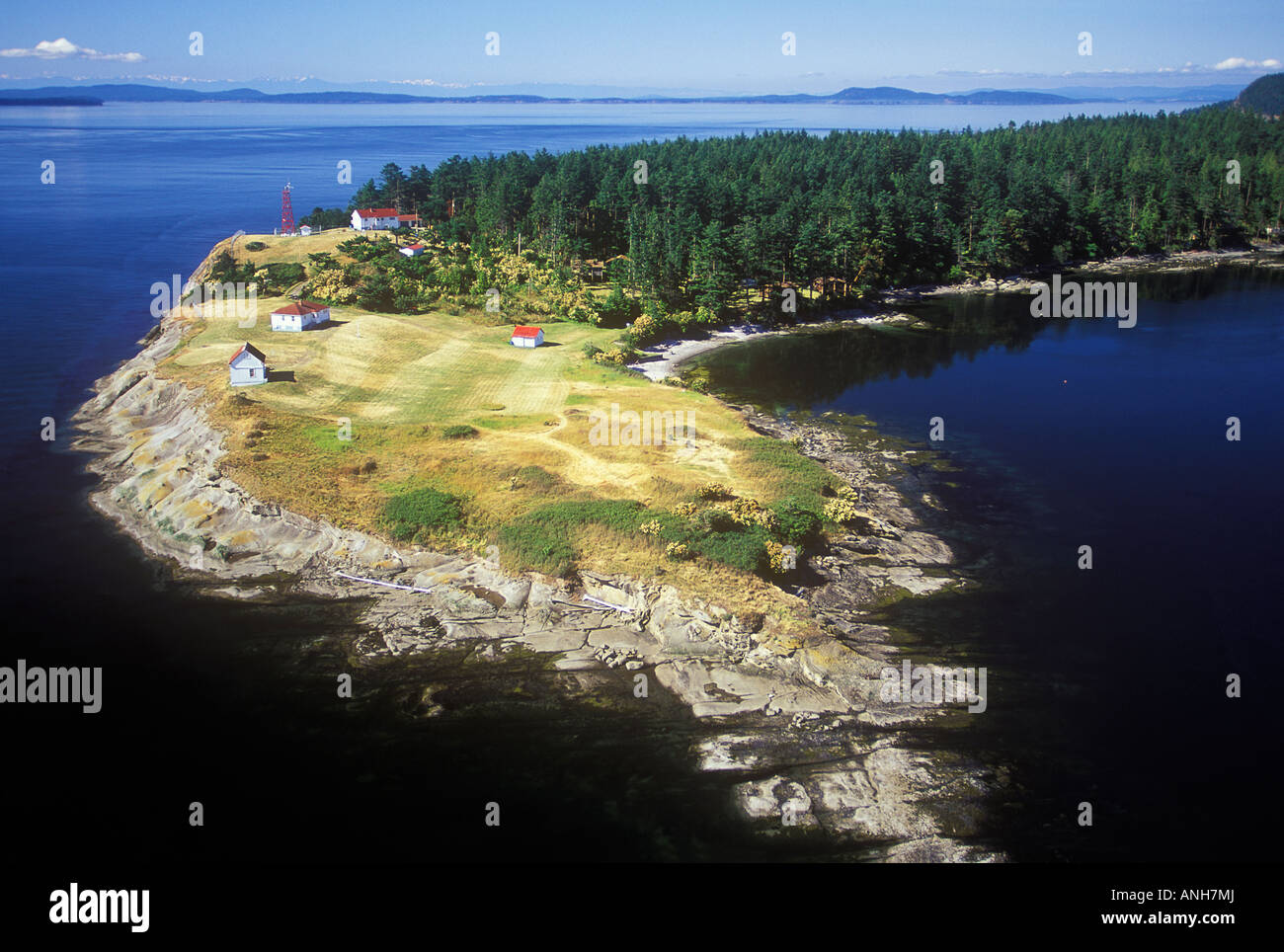 Antenna di East Point Parco Regionale, Saturna Island, British Columbia, Canada. Foto Stock