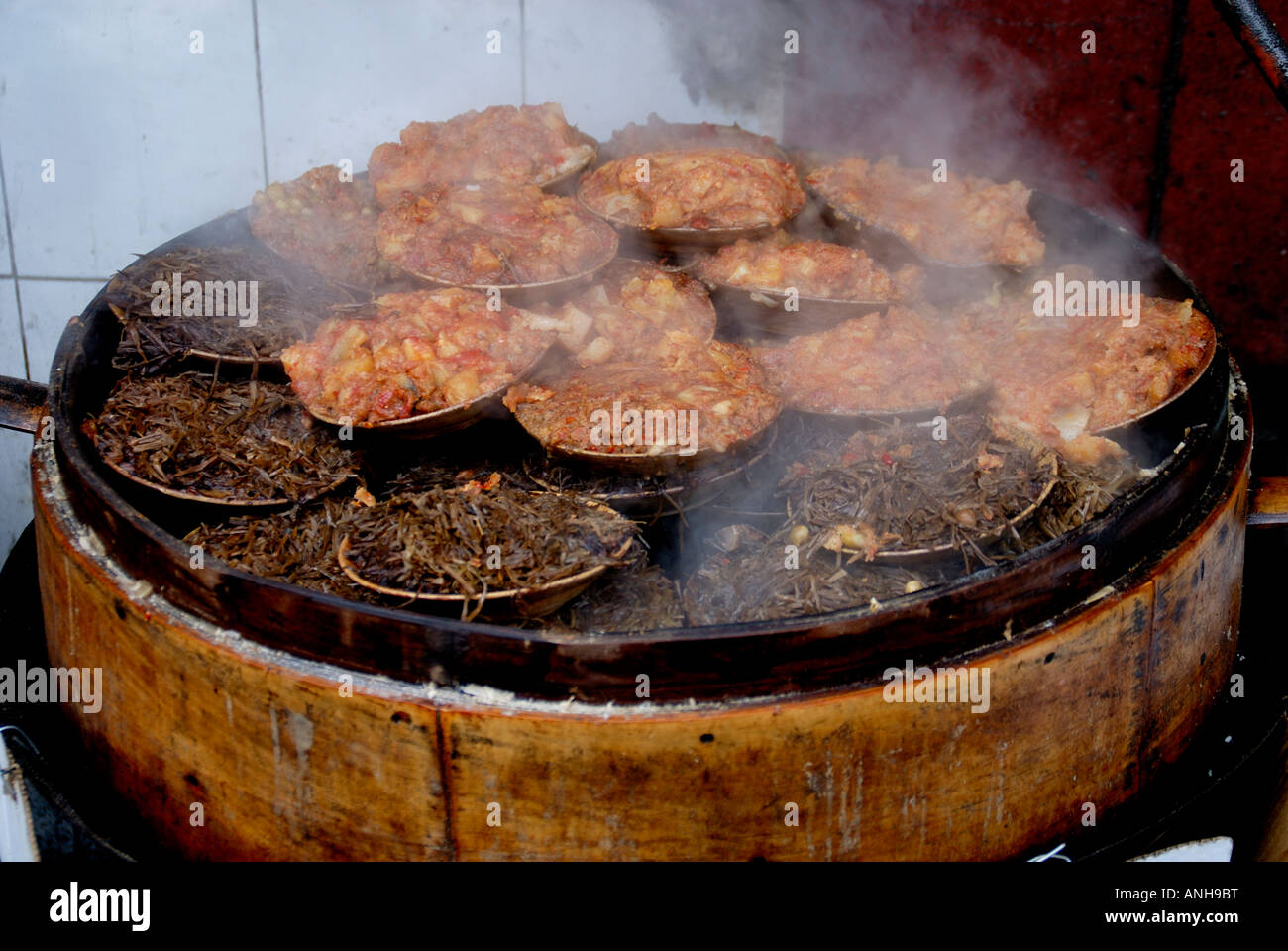 Per cucinare (carne o verdure) da browning in grasso e poi bollire lentamente in una piccola quantità di liquido in un contenitore coperto. Foto Stock