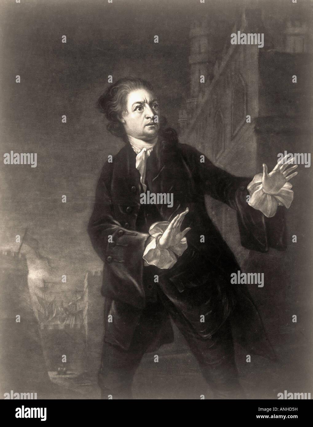 David Garrick, 1717 - 1779. Attore inglese, drammaturgo, direttore di teatro e produttore. Foto Stock