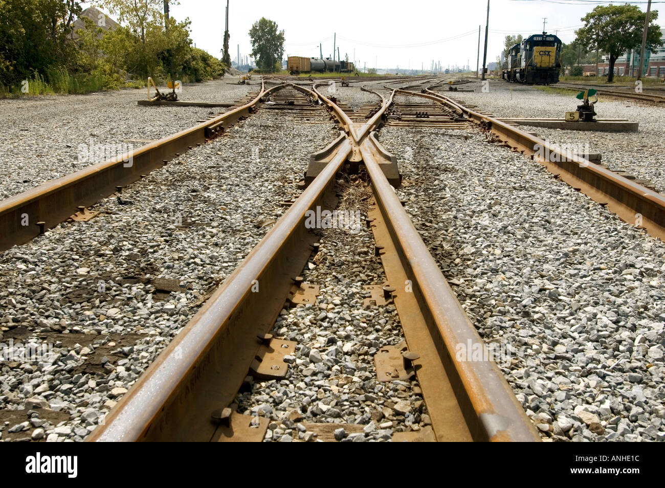 I binari della ferrovia conduce a infinito Foto Stock