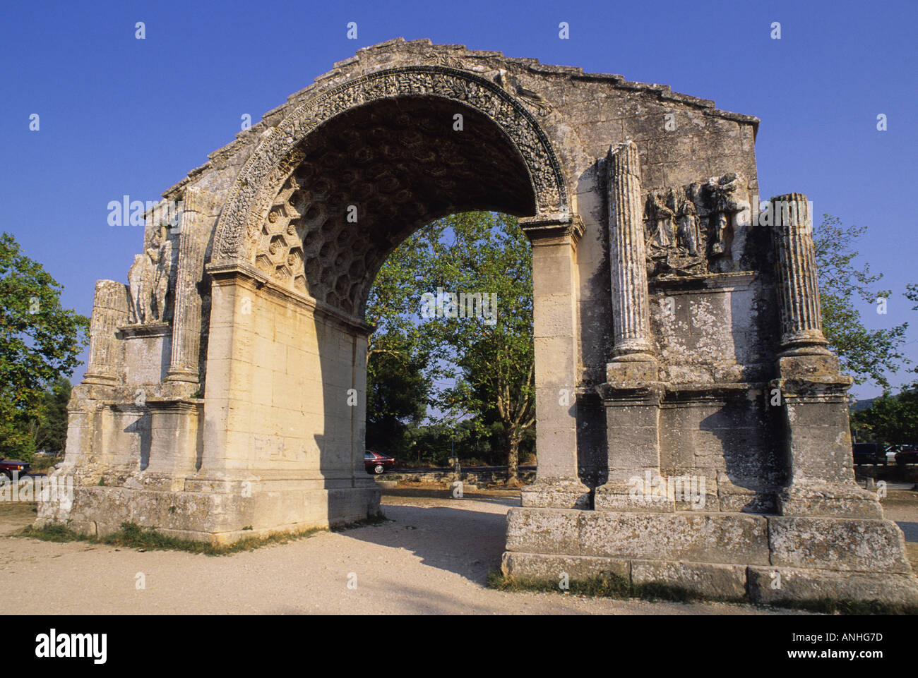 Francia Saint Remy de Provence Julius Caesar Arco commemorativo Europa. Antichità Foto Stock