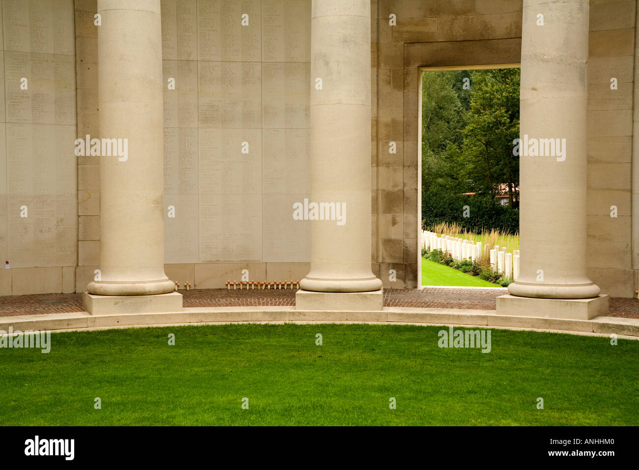 Ploegsteert Memoriale al mancante in WW1 in Belgio Foto Stock