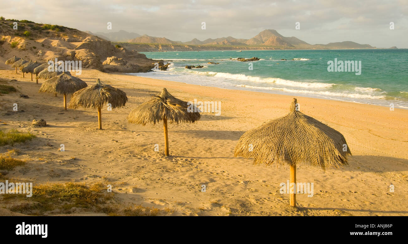 Messico Baja California mare di Cortez Cabo Pulmo National Marine Park vista panoramica della spiaggia di Mermaid Foto Stock