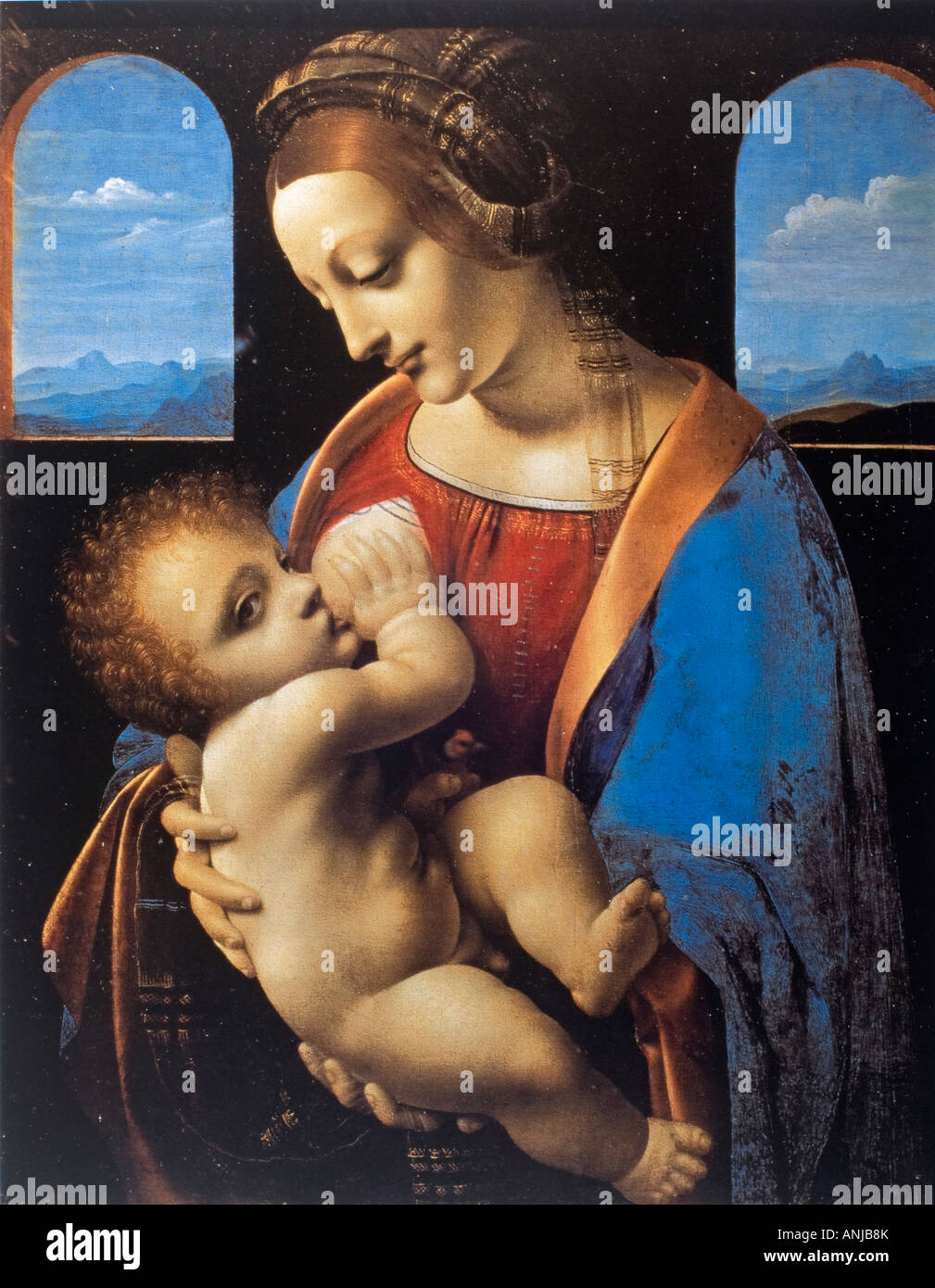 Madonna Litta di Leonardo da Vinci Foto Stock