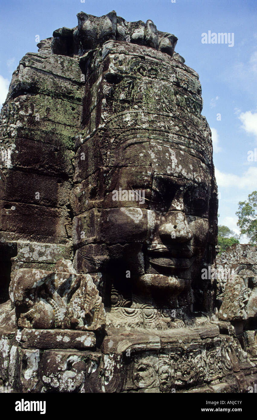 Angkor .Buddha di fronte al tempio Bayon.Siemp Reap Stato. Cambogia . Il Sud Est asiatico Foto Stock