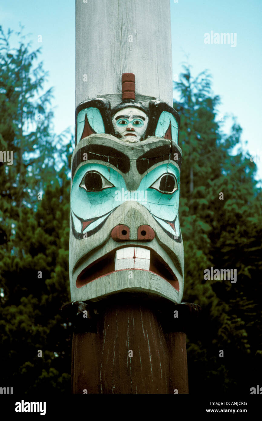 AK Alaska Sitka National Historic Park Saxman totem pole foresta ...