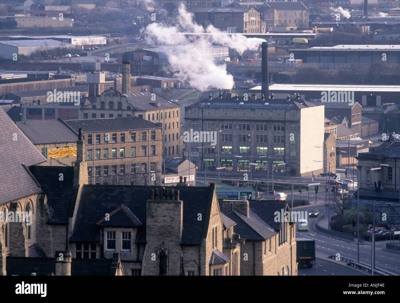 Centro citta' industria Bradford West Yorkshire Regno Unito Foto Stock