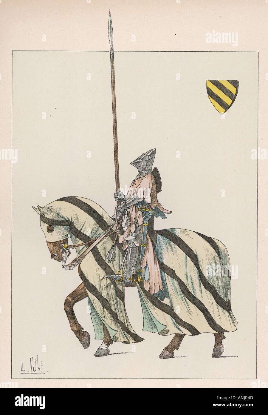 Militare del secolo XIV Foto Stock