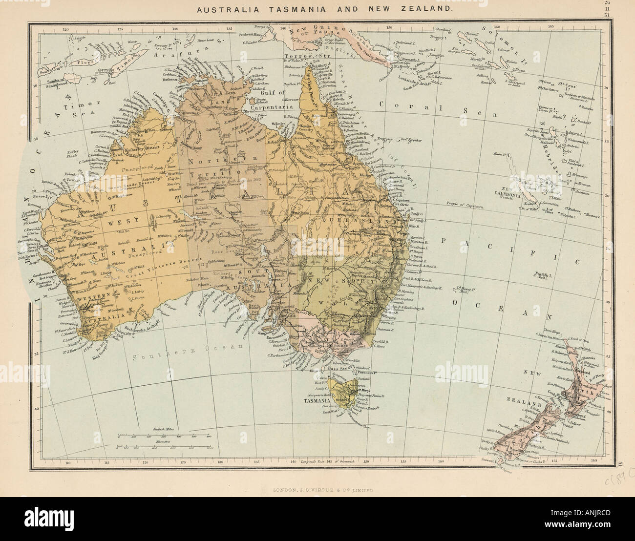 Mappe Australia Nuova Zea Foto Stock
