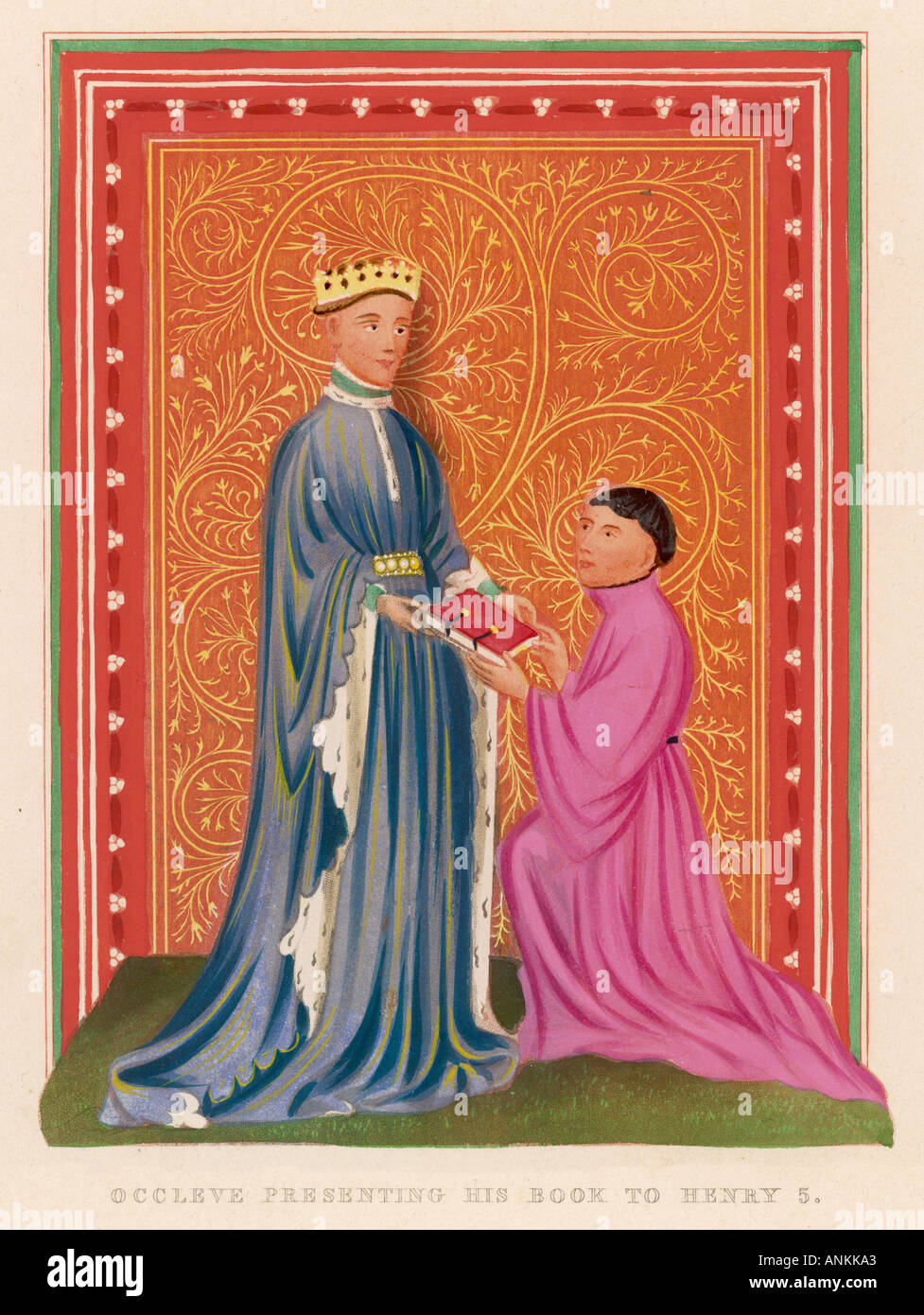 Enrico V con Occleve Foto Stock