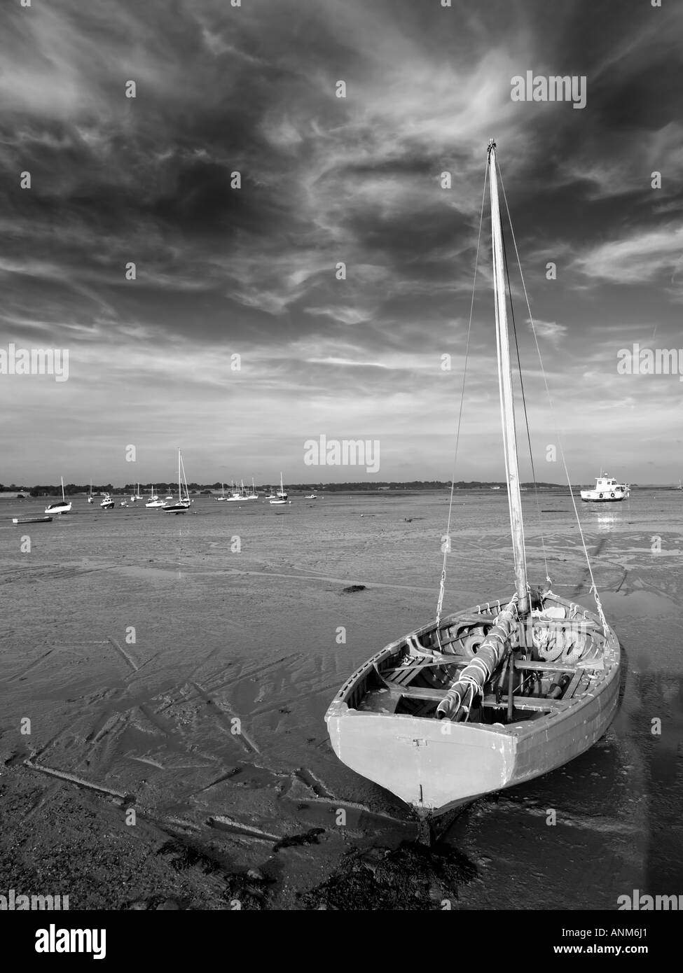 Barche a Manningtree fiume Stour Foto Stock
