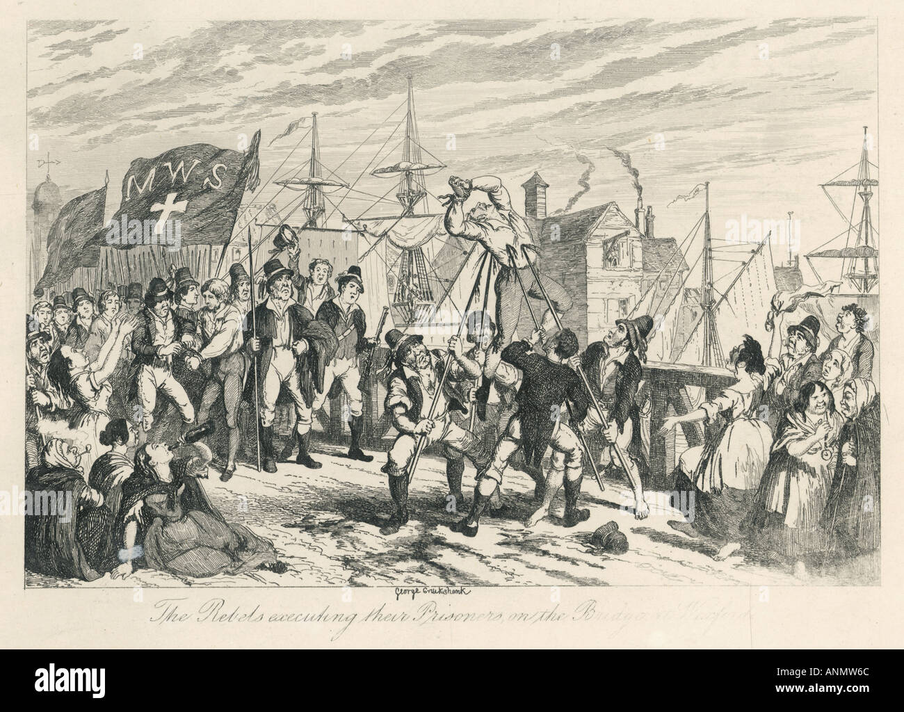 1798 ribelli uccidere captive Foto Stock