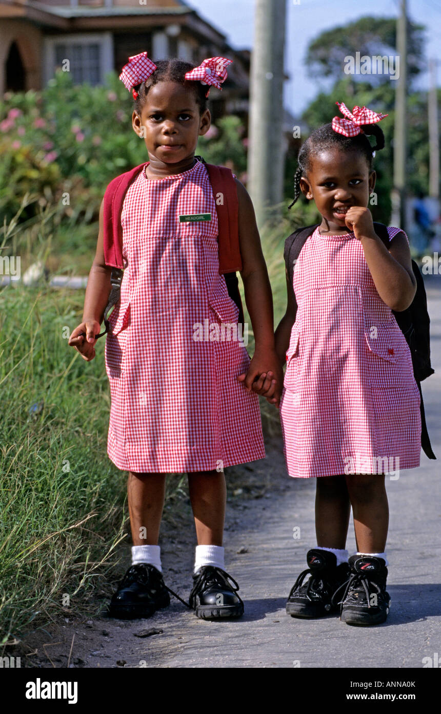 Le ragazze della scuola di Barbados Foto Stock