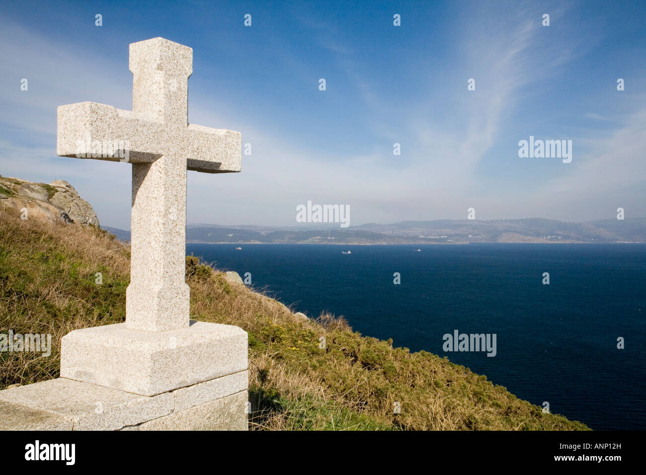 Finnesterra (fine del mondo) costa della Galizia, "Costa della morte". Foto Stock