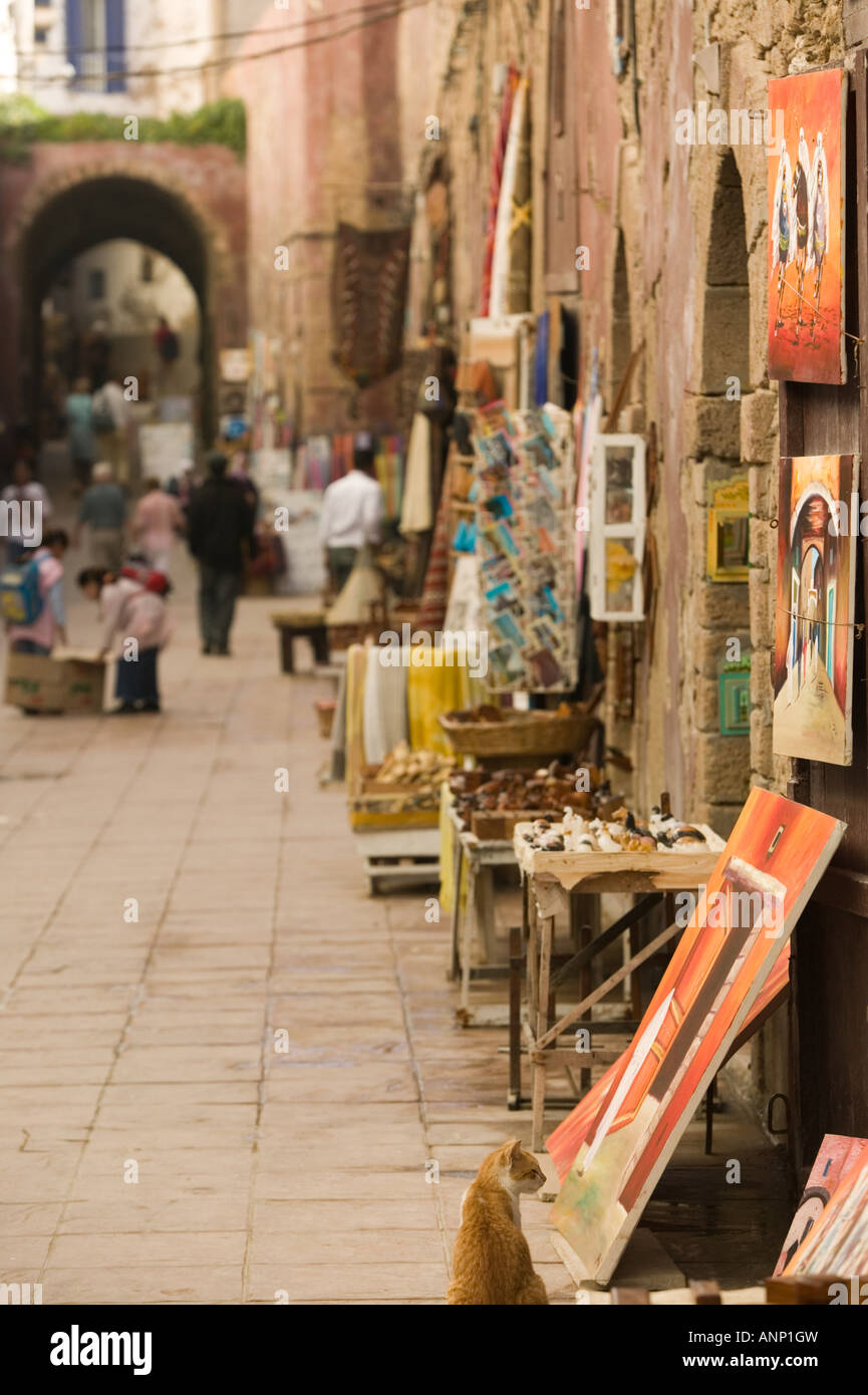 Il Marocco, Costa Atlantica, Essaouira : Rue de la Skala Market Foto Stock