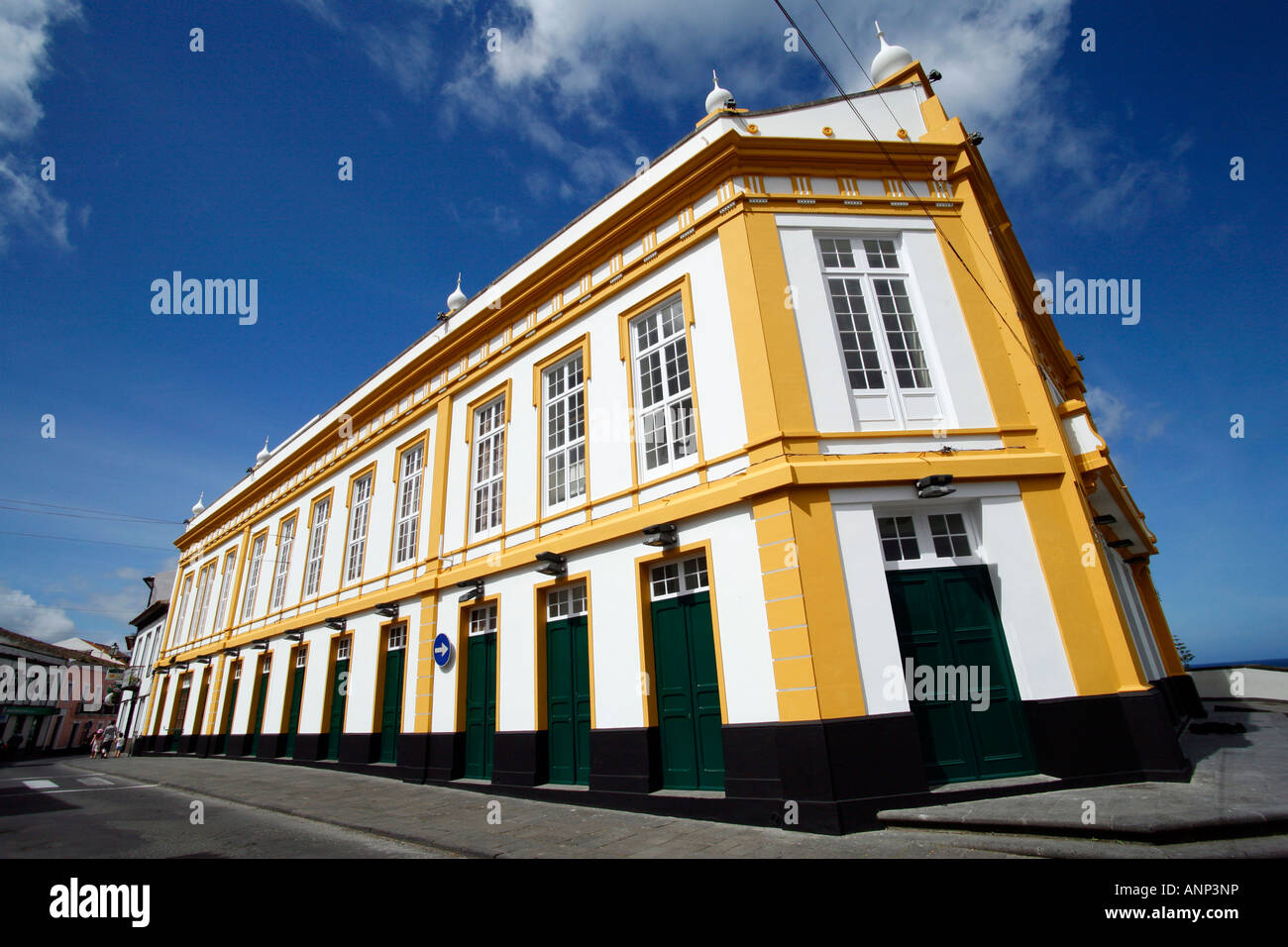 La costruzione del teatro Teatro Ribeiragrandense in Ribeira Grande isola Sao Miguel Azzorre Foto Stock