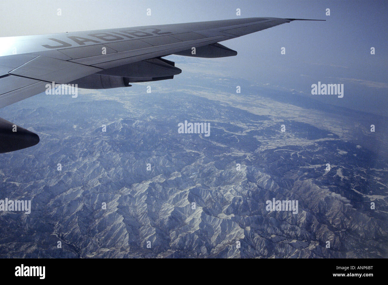 Una vista dalla finestra di aeromobili Foto Stock