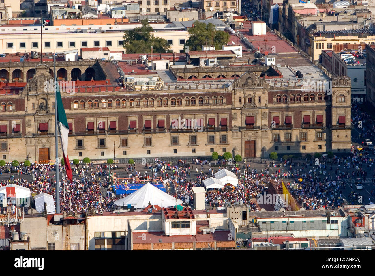 Vista aerea del Palazzo Nazionale a Città del Messico MESSICO Foto Stock