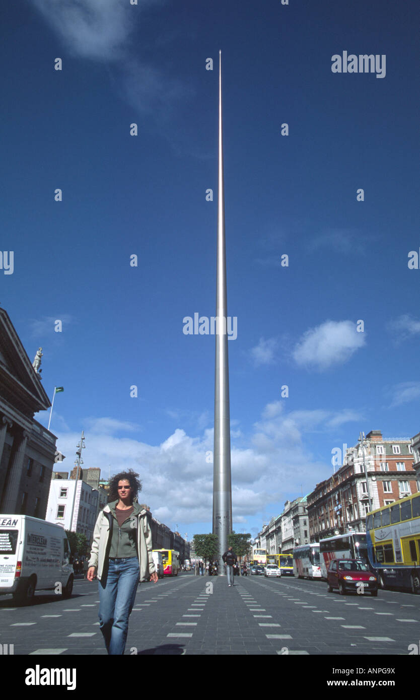 The spire at o'Connell Street, Dublino, Irlanda Foto Stock