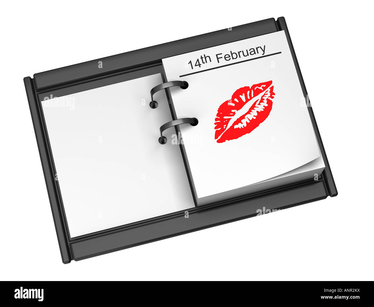 Xiv febbraio valentines day agenda da tavolo data di calendario Foto Stock