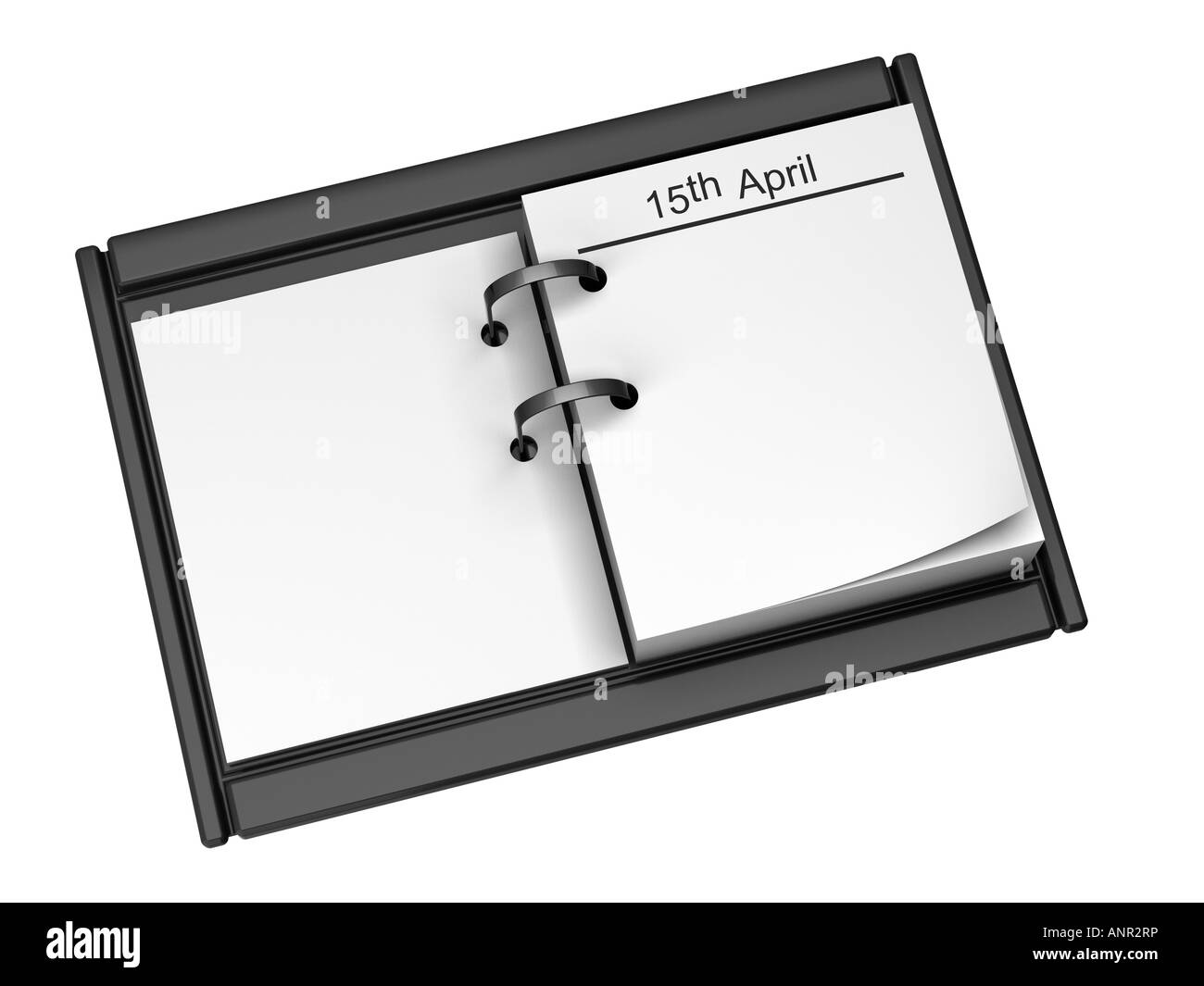 Imposta data di scadenza agenda da tavolo giorno di calendario 15 Aprile Foto Stock