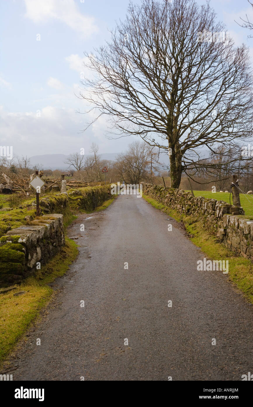 Bealach na Ba o Pass del bestiame. Strada di Applecross village da Applecross lato. L'inverno. Wester Ross. Highlands. La Scozia. Foto Stock