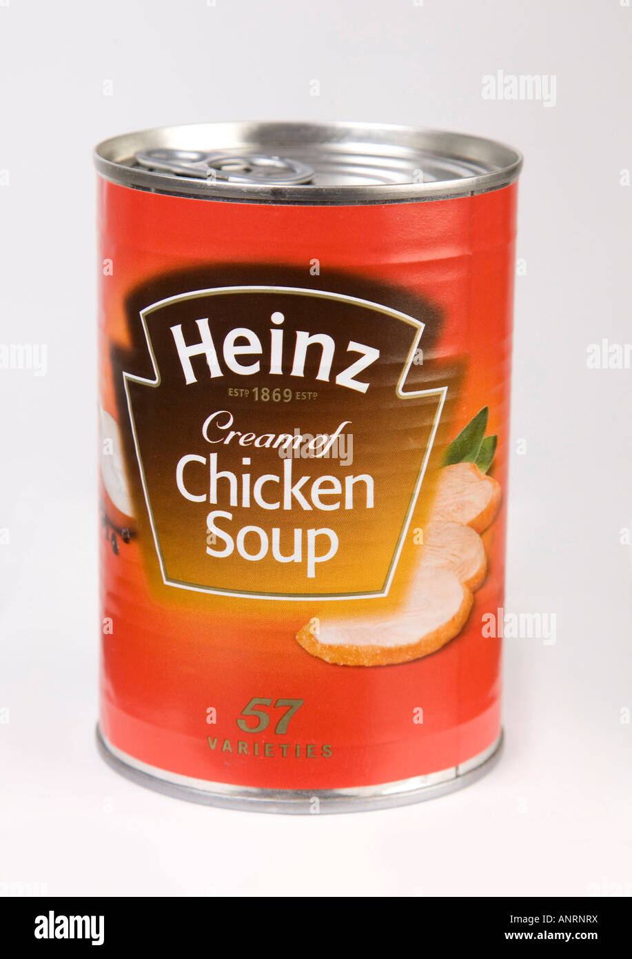 Barattolo di latta di Heinz zuppa di pollo Foto Stock