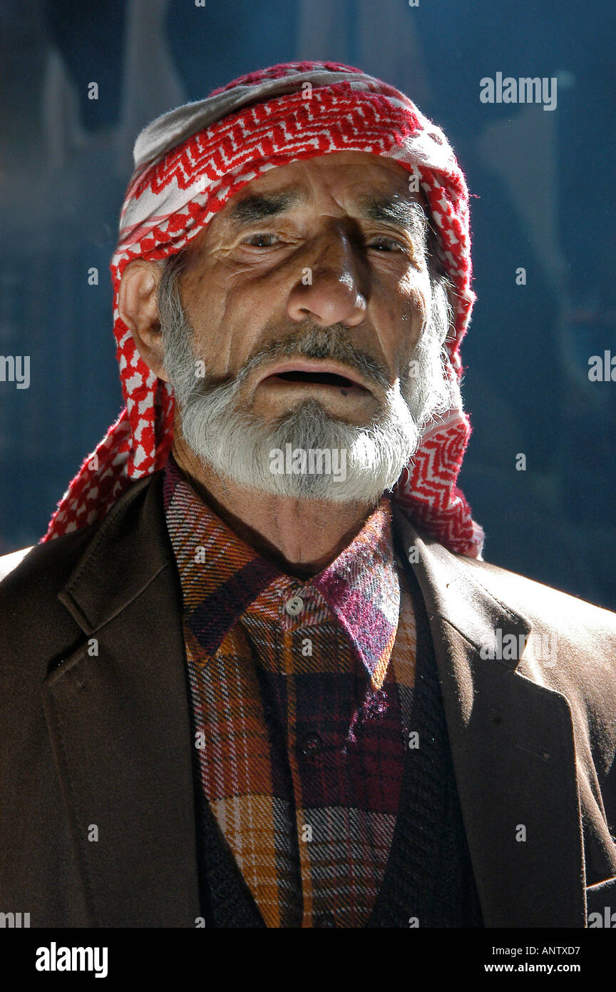 L'uomo più anziano di Aleppo Bazaar Siria Foto Stock