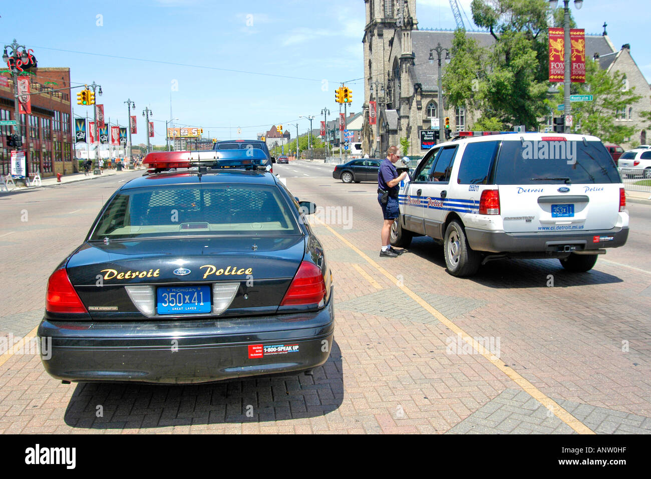 La città di Detroit i veicoli della polizia Michigan MI Foto Stock