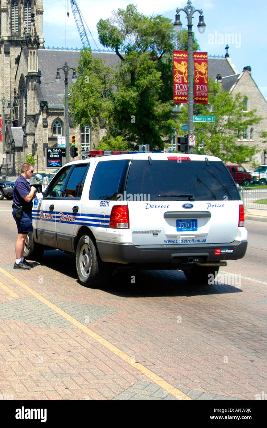 La città di Detroit veicolo polizia Michigan MI Foto Stock