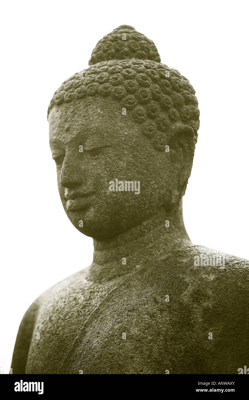 Statua Buddhista di Borobudur Indonesia Java Foto Stock