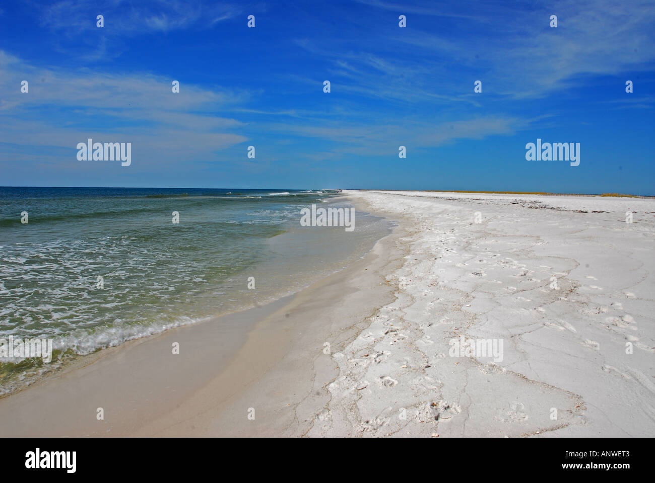 Florida Gulf Islands National Seashore spiaggia lungo il Golfo del Messico nessuno spazio copia il testo space open space Foto Stock
