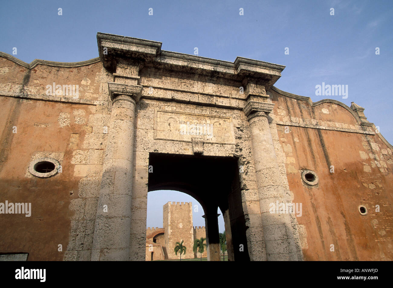 Repubblica Dominicana Santo Domingo vecchia città coloniale Fortezza Ozama Foto Stock