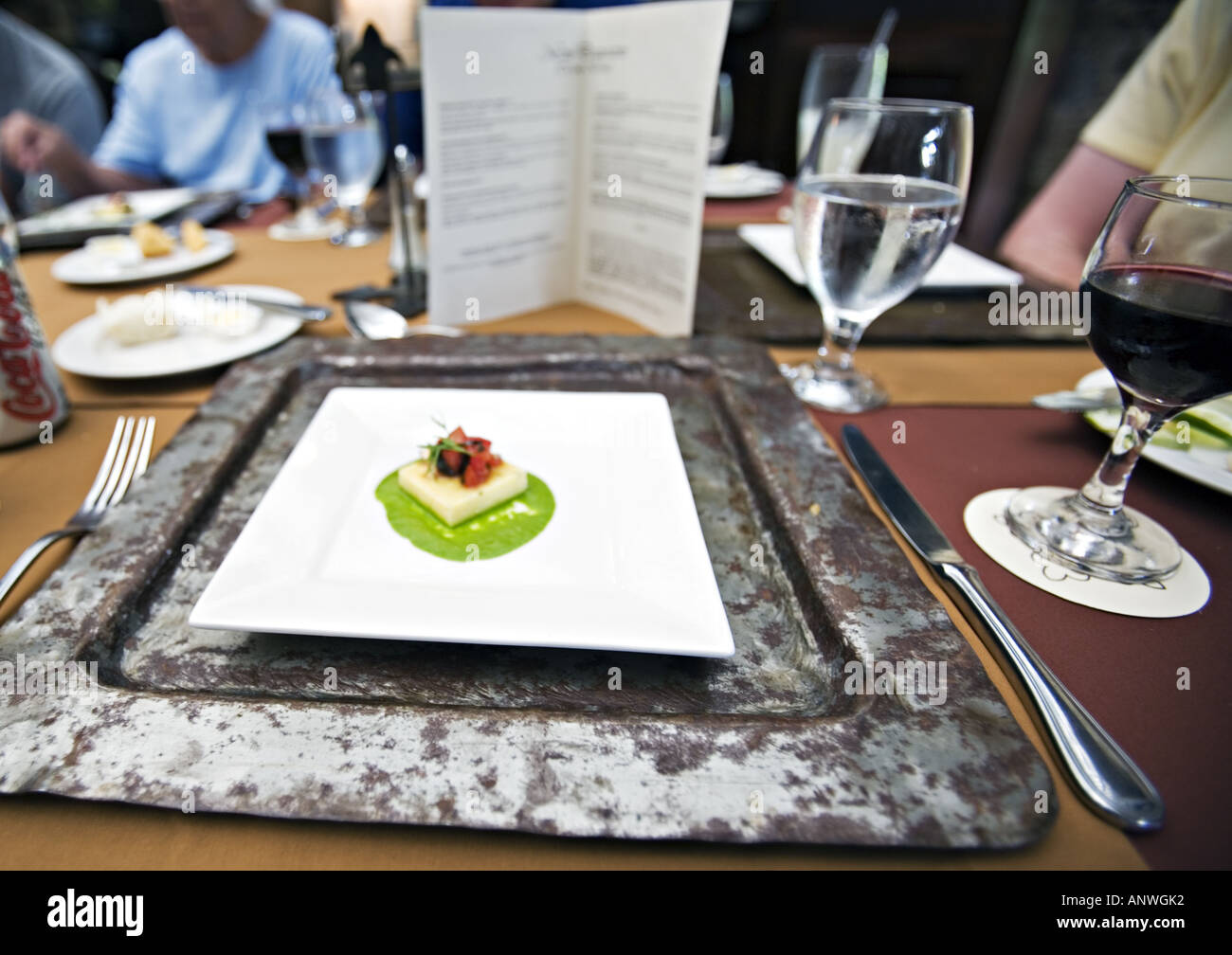 GUATEMALA ANTIGUA menu di degustazione presso la Casa Santo Domingo ristorante Foto Stock