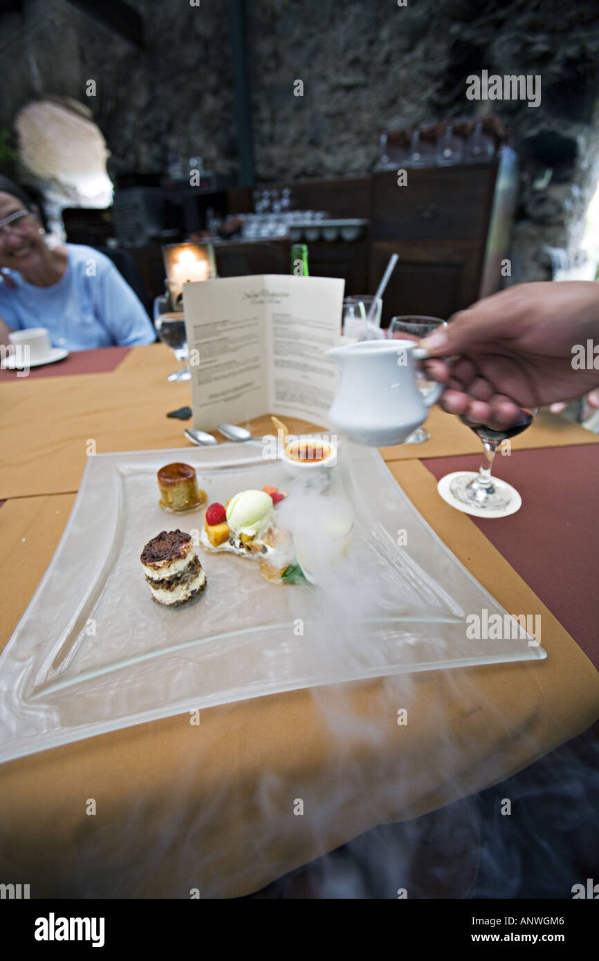 GUATEMALA ANTIGUA menu di degustazione presso la Casa Santo Domingo ristorante Foto Stock