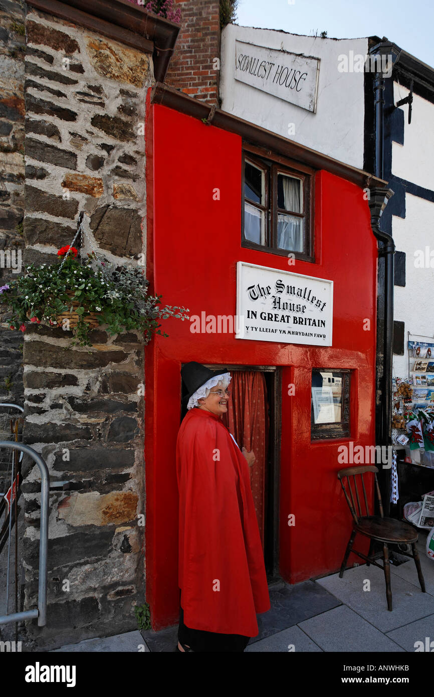 La casa più piccola del Regno Unito a Conwy, Galles, Gran Bretagna Foto Stock