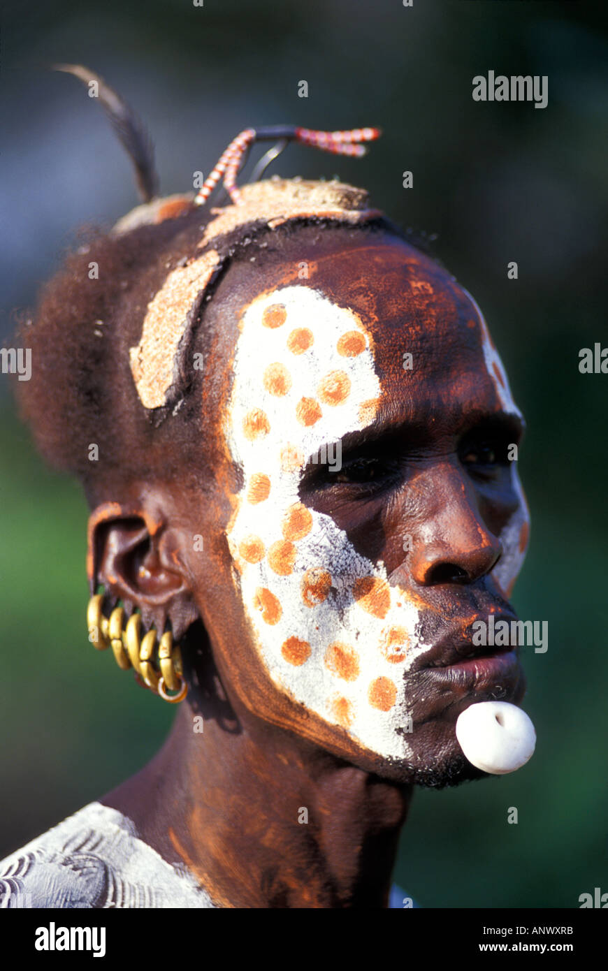 Africa, Etiopia, tribale stati visualizza il colore per body painting Foto Stock