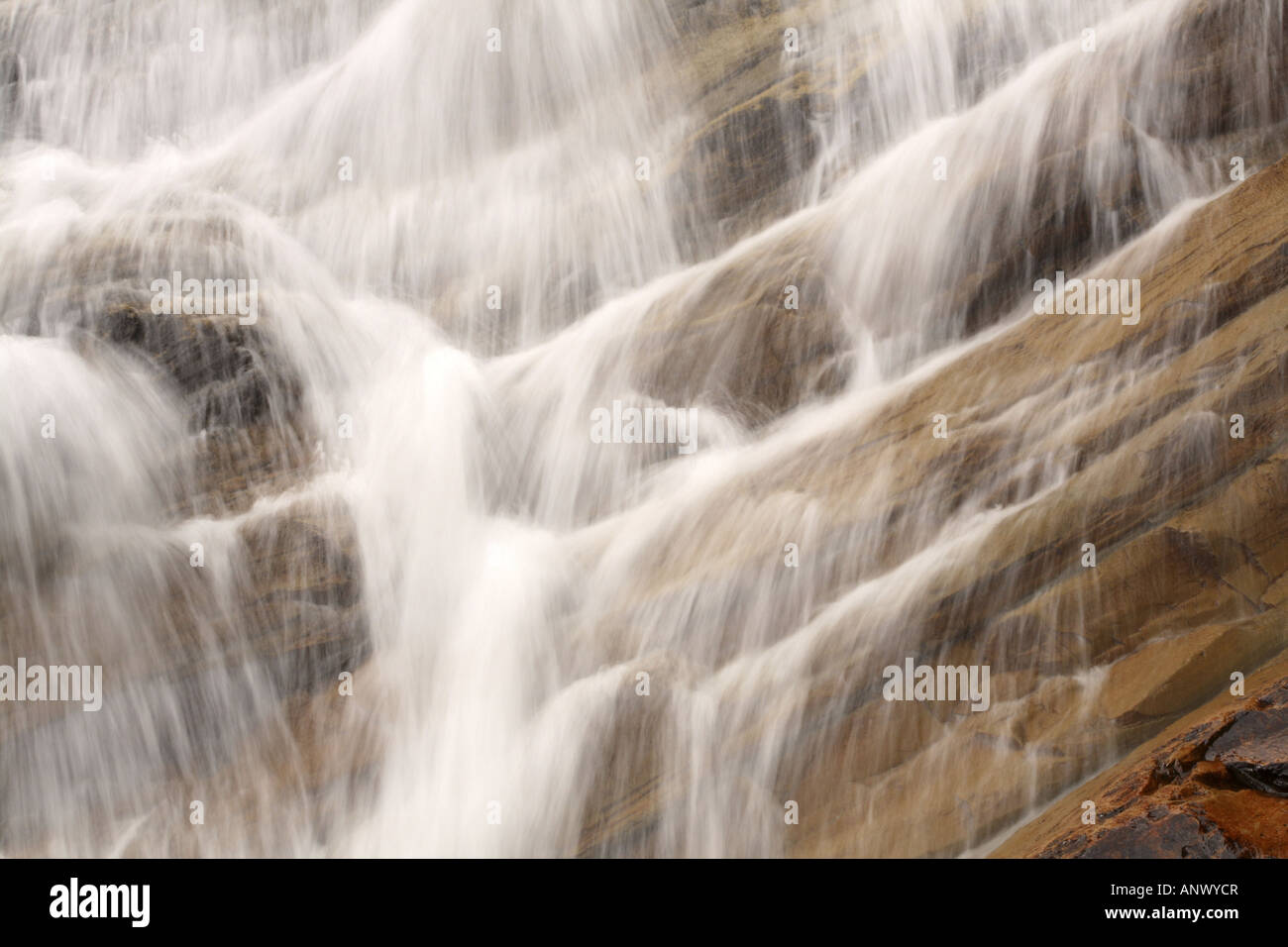 Dettaglio di una cascata, Canada, Alberta, Parco Nazionale dei laghi di Waterton Foto Stock