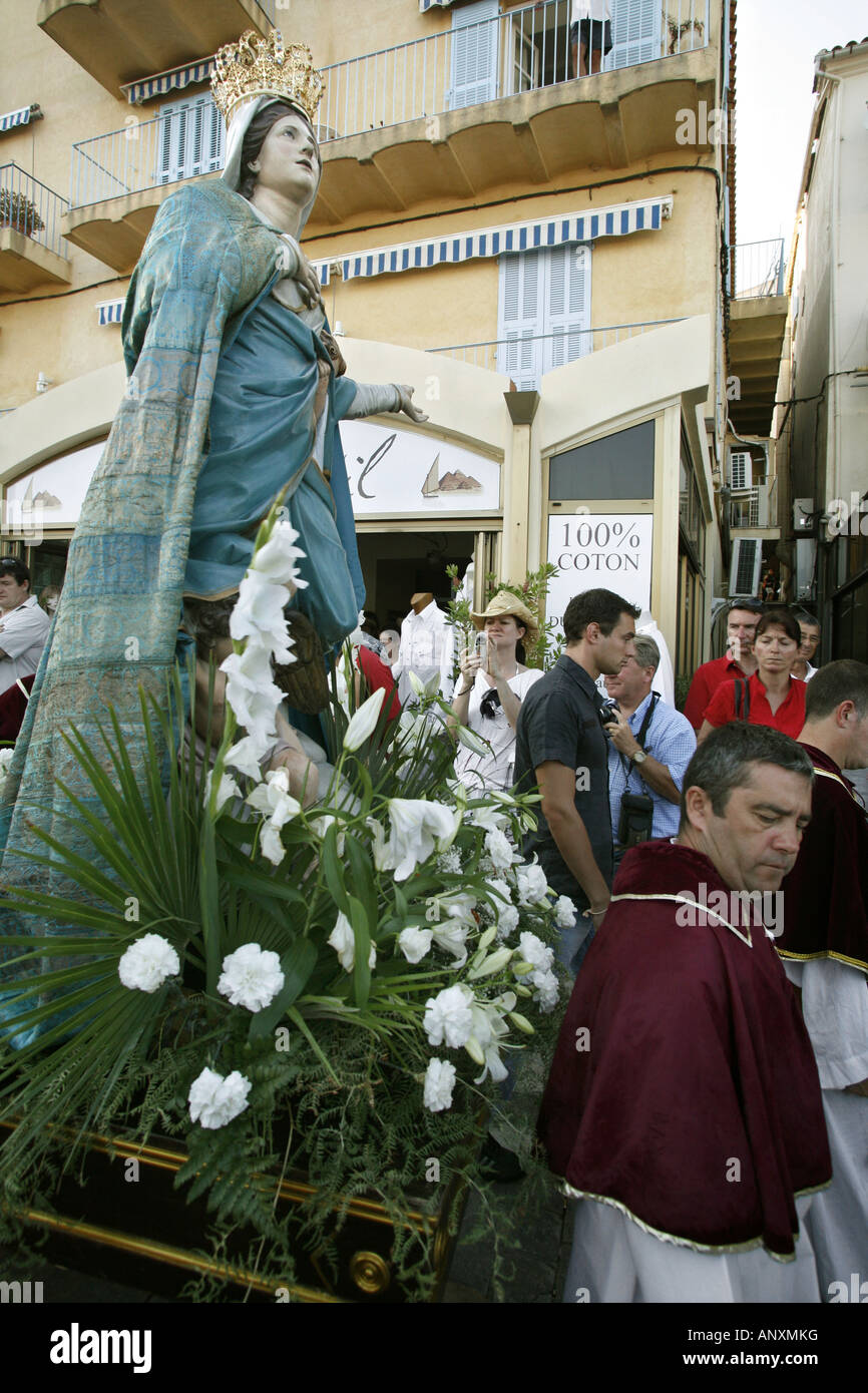 Processione cattolica Calvi, Corsica, Francia Foto Stock