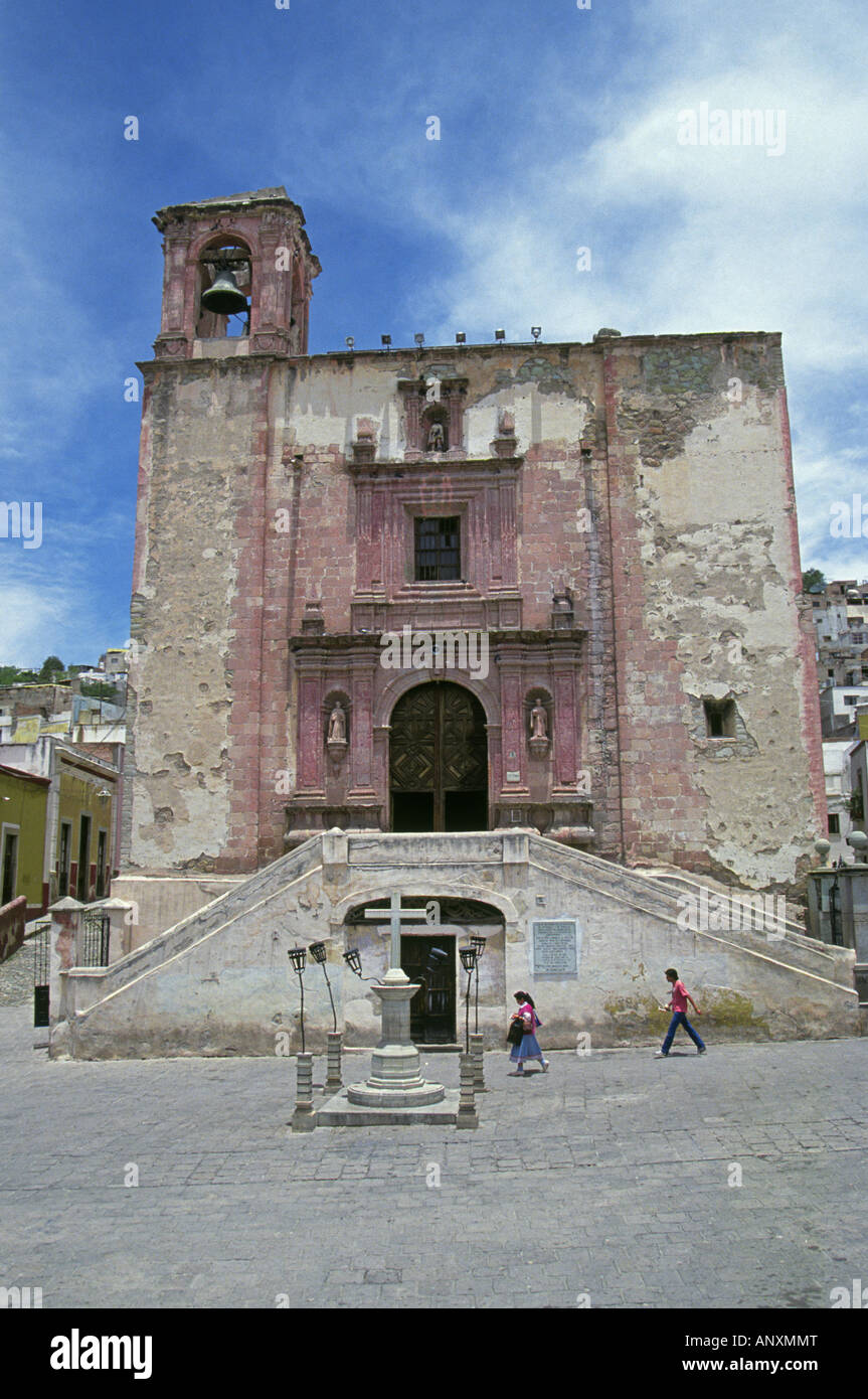 Messico Guanajuato la bella chiesa di San Roque nel centro cittadino di Guanajuato Messico Foto Stock