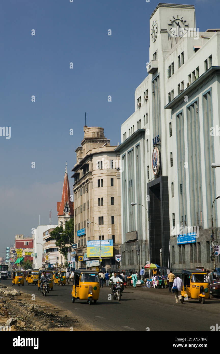 INDIA, nello Stato del Tamil Nadu, Chennai: Broadway Chandra Bose Road Foto Stock