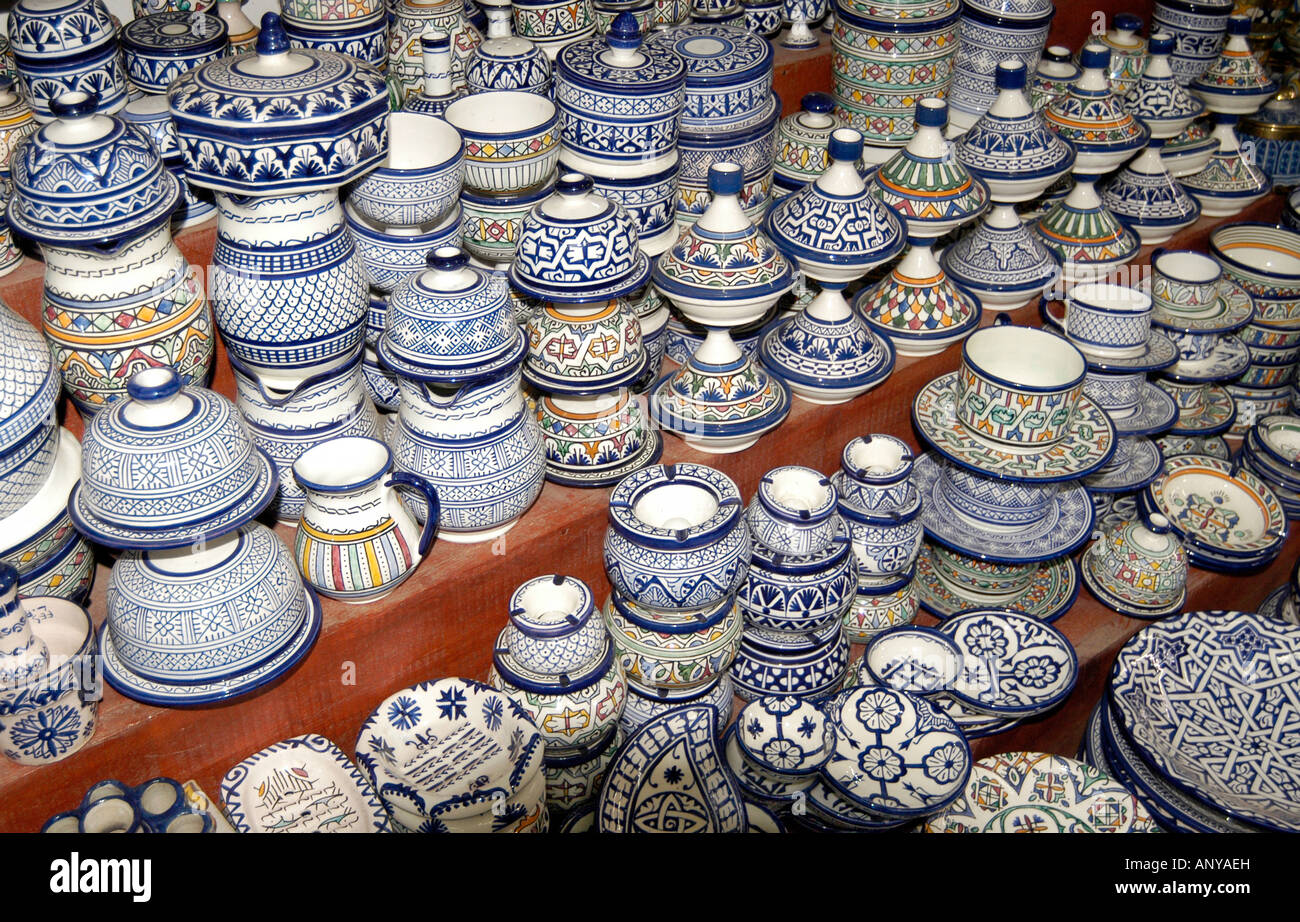 Marocchino negozio di ceramiche Foto Stock