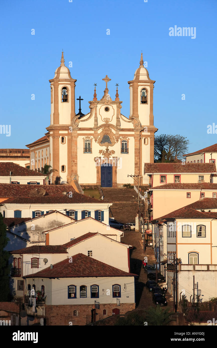 Vista della Igreja de Nossa Senhora do Carmo del patrimonio mondiale Unesco città di Ouro Preto Minas Gerais brasile Foto Stock